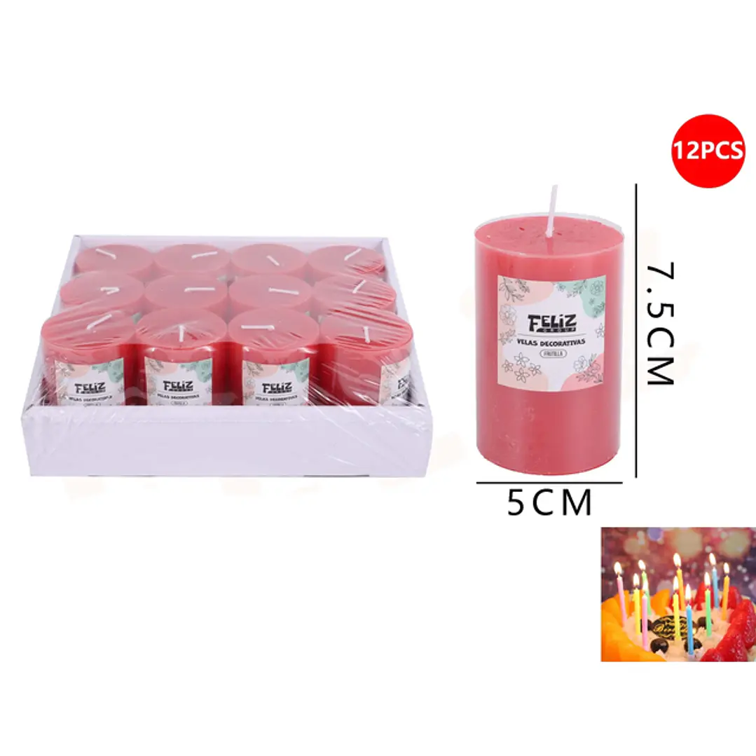 Velas Decorativas Roja 5x7.5cm 1