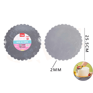 Base De Torta Plata Flor 255Cm Espesor 2Mm