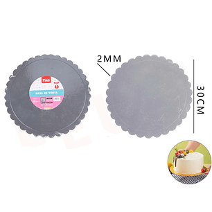 Base de Torta Plata Flor 30cm Espesor 2mm