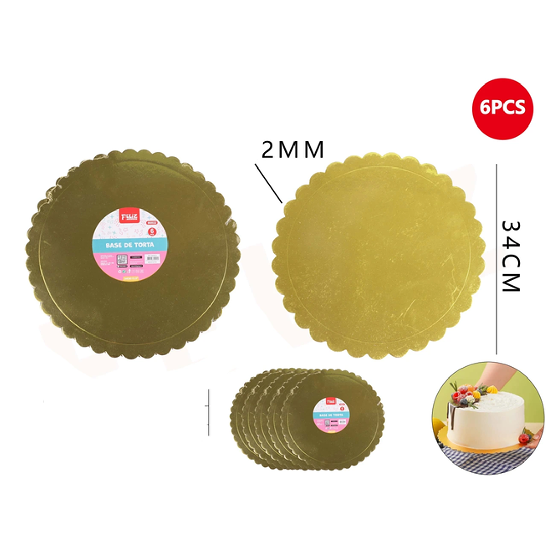 Base de Torta Dorado 34cm Espesor 2mm 1