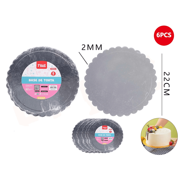 Base De Torta Plata 22Cm Espesor 2Mm 1