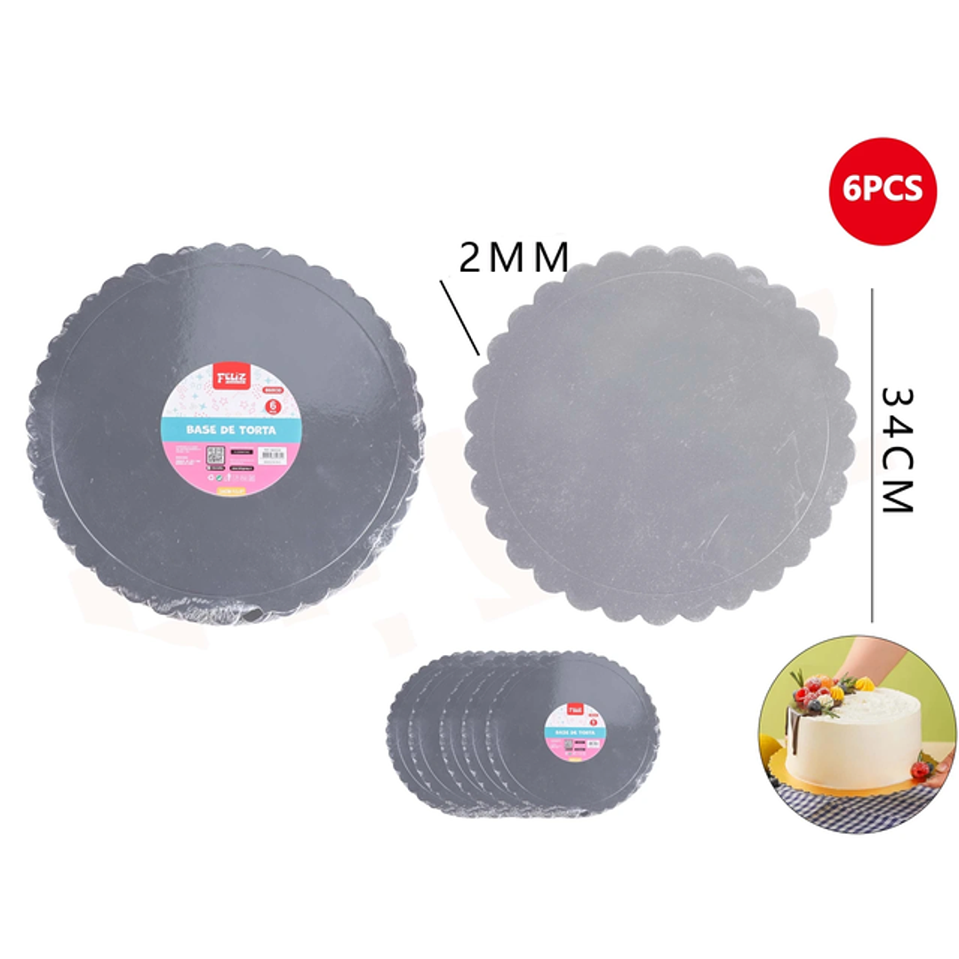 Base de Torta Plata 34cm Espesor 2mm 1