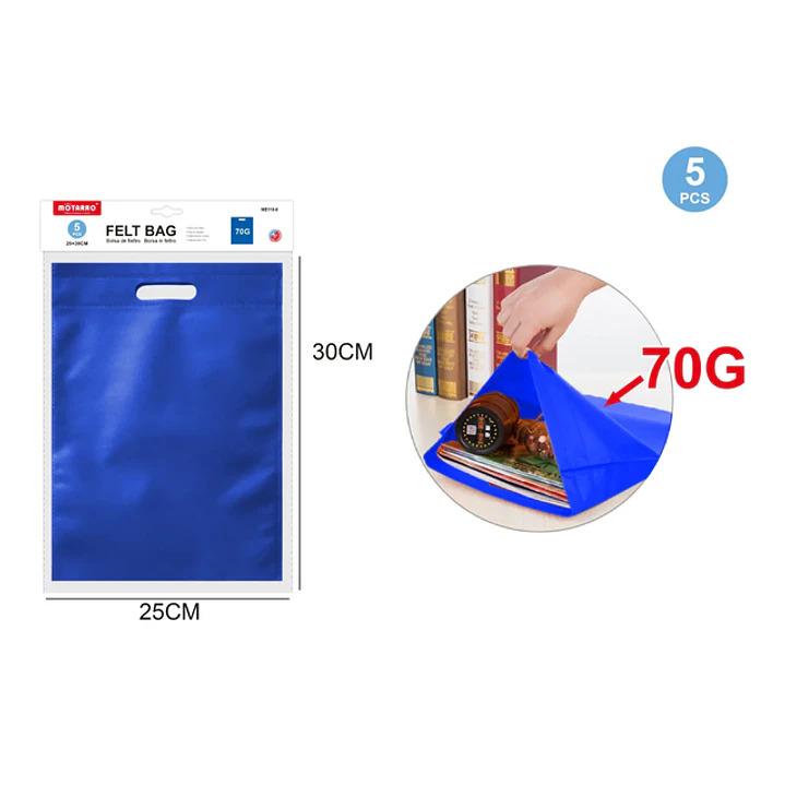Bolsa Azul 70G 25x30cm 5pcs 1