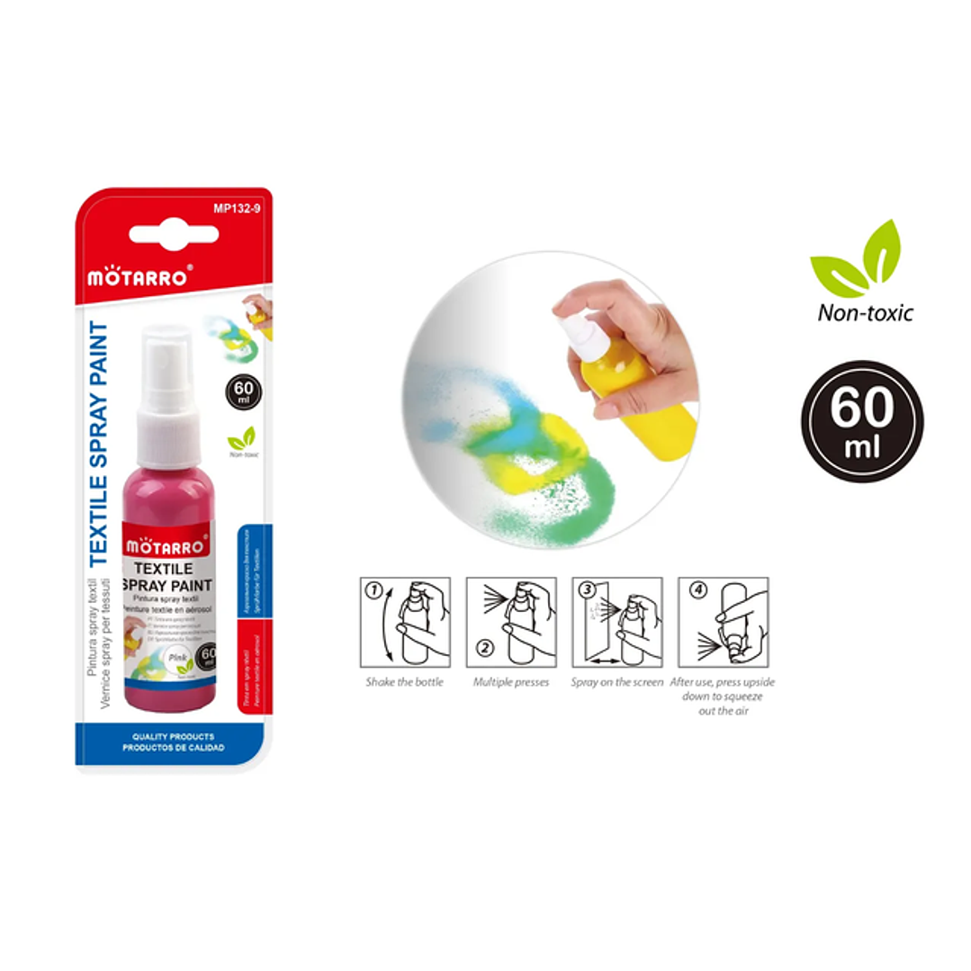 Pintura Textil En Spray Color Fucsia 60 Ml 1