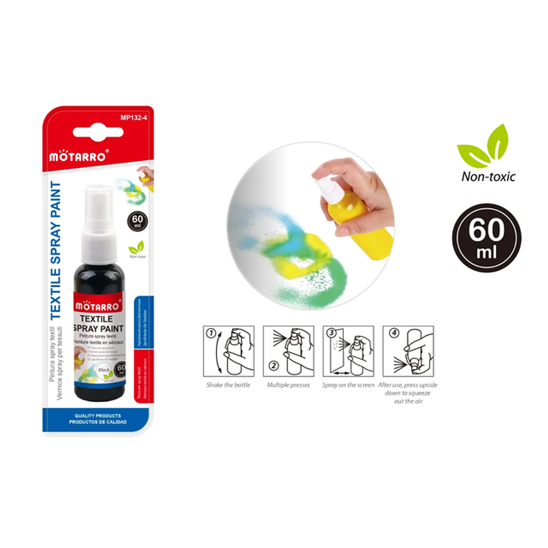 Pintura Textil en Spray Color Negro 60 ML 1