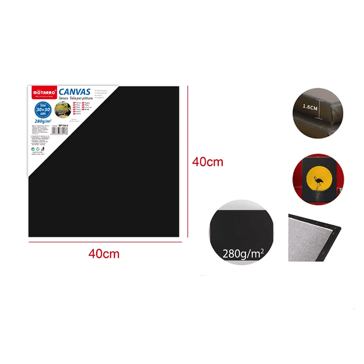Canvas Negro 4040Cm 280G 1