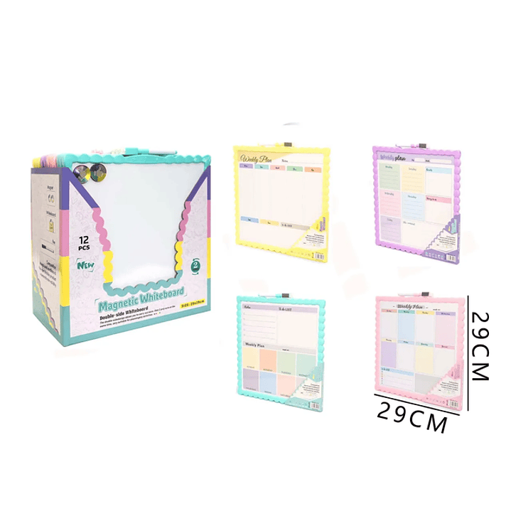 Pizarra magnetica colores pasteles 29x29 cm 1