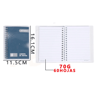 Libreta de Notas – 16.1×11.5 cm, 60 Hojas