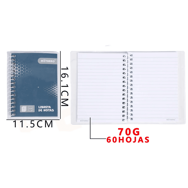 Libreta de Notas – 16.1×11.5 cm, 60 Hojas 1