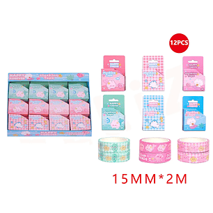 Cinta Adhesiva Ocean Kawaii 15Mm2M 12Pcs