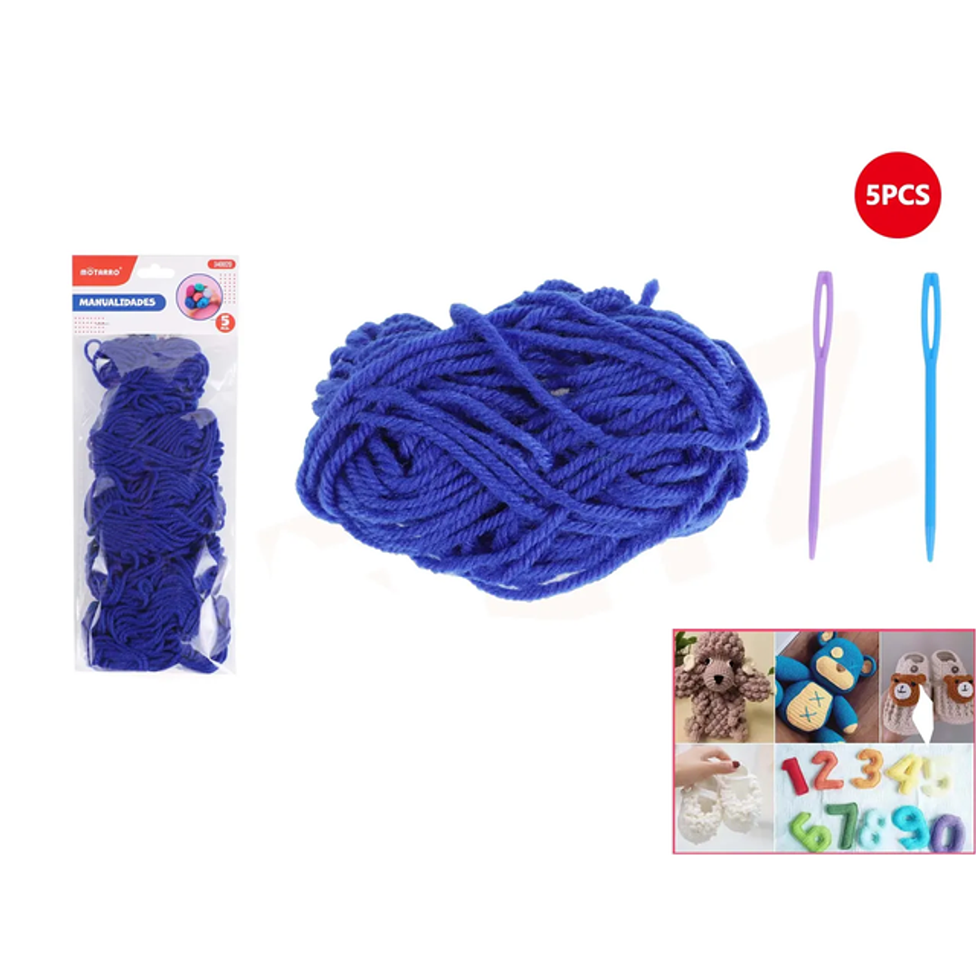 Lana Azul2 Aguja Plastico 5Pcs 1
