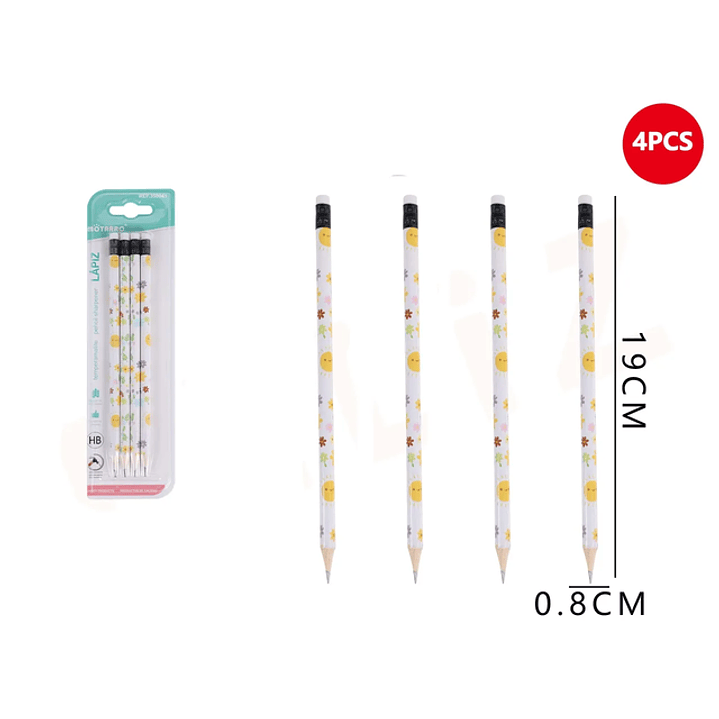 Lápiz Grafito Sol 0.8*19cm 4pcs 1