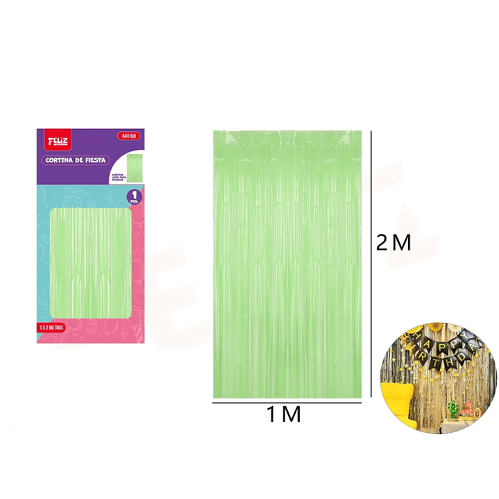Cortina de Fiesta Verde 1*2M 1