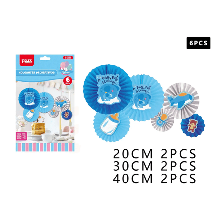 Guirnalda decorativa Baby Shower Niño 6pcs 1