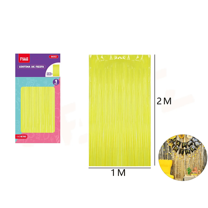 Cortina de Fiesta Amarillo 1*2M 1