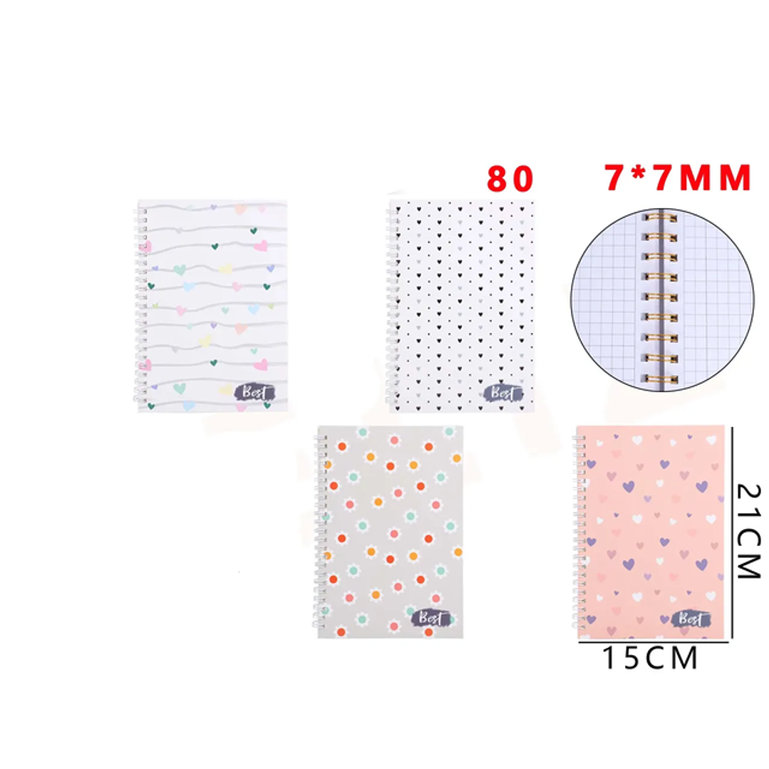 Libreta Best diseños A5 7x7mm 80Hojas 1