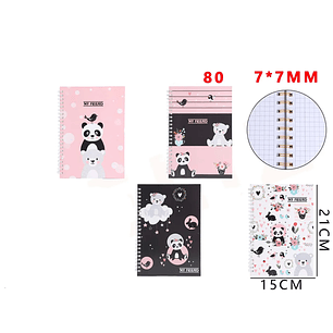 Libreta ositos A5 7x7mm 80Hojas