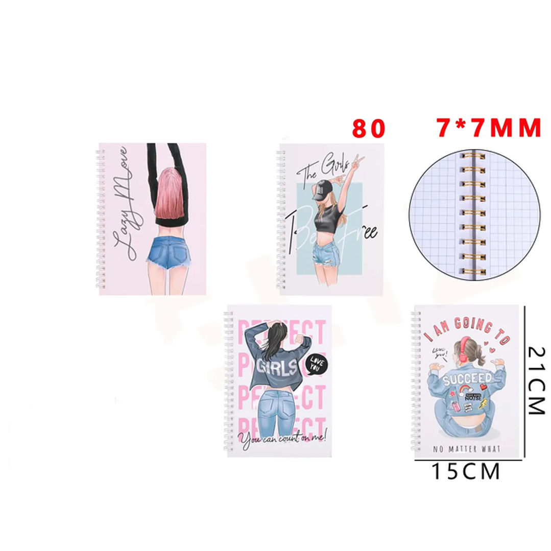 Libreta Girls power A5 7x7mm 80Hojas 1