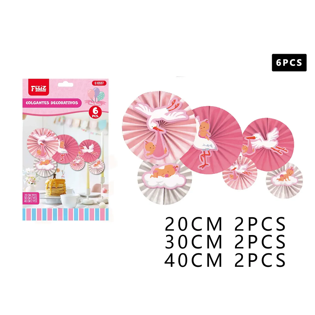 Guirnalda decorativa Baby Shower Niña 6pcs 1