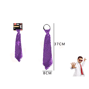 Corbata de Fiesta Lentejuela Morado 8*37cm 12pcs