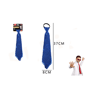 Corbata de Fiesta Lentejuela Azul 8*37cm 12pcs