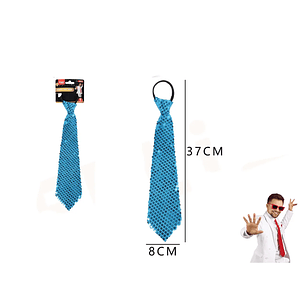 Corbata de Fiesta Lentejuela Celeste 8*37cm 12pcs