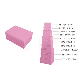 Pack De Cajas Rosado Multitamano 10Pcs