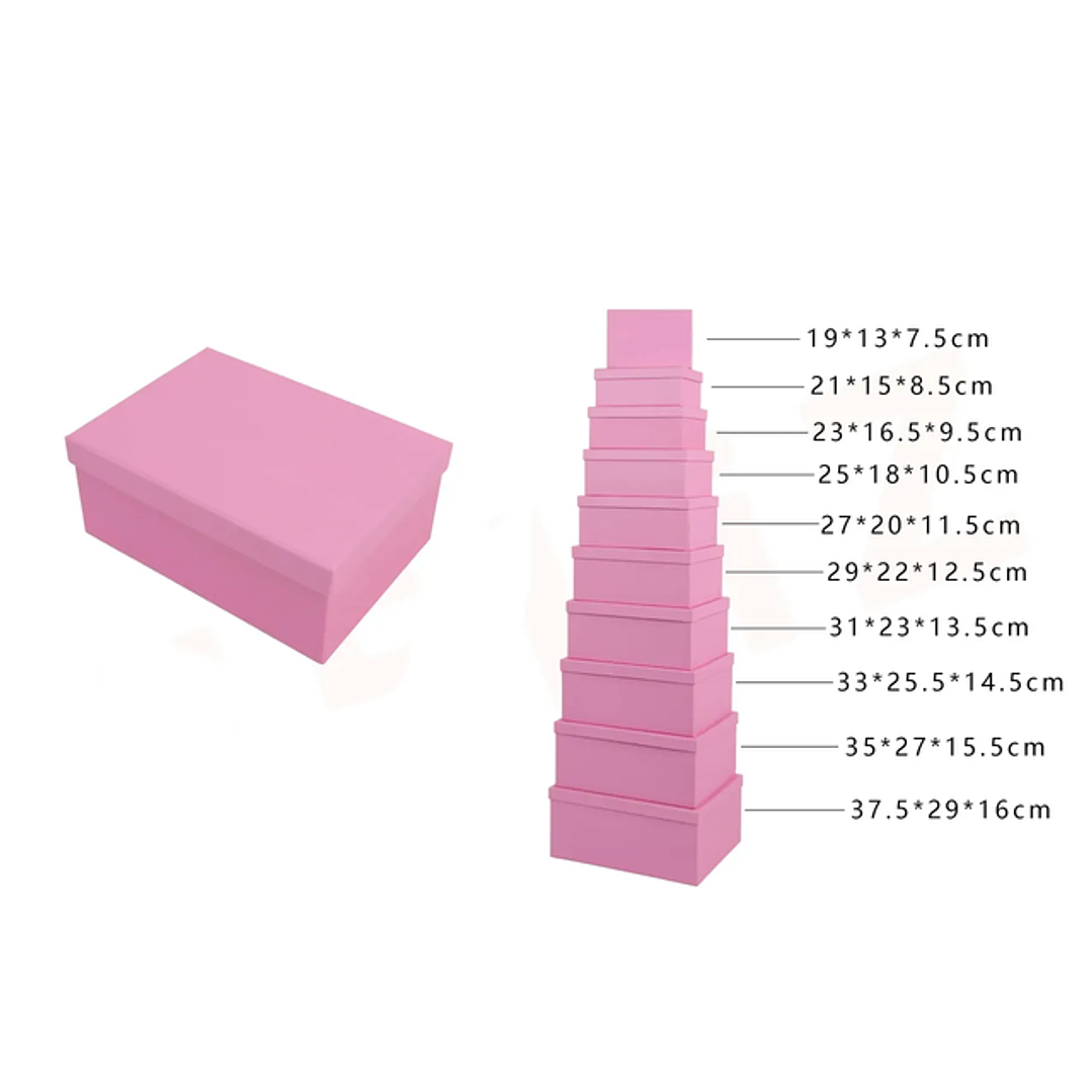 Pack De Cajas Rosado Multitamano 10Pcs 1