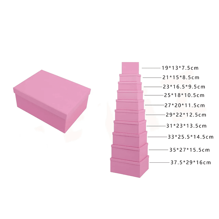 Pack De Cajas Rosado Multitamano 10Pcs 1