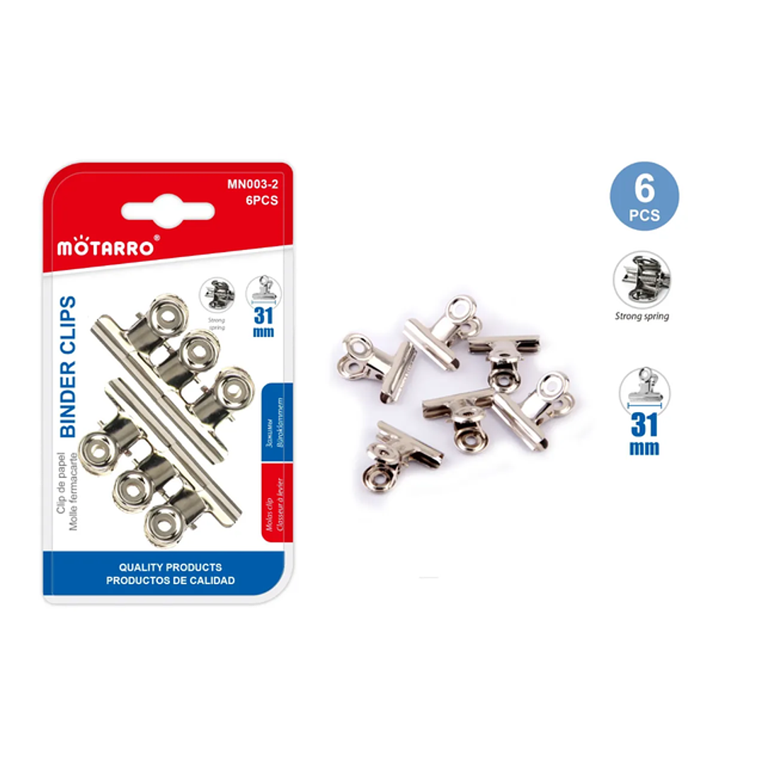 Clip De Papel 31Mm 6Pcs 1
