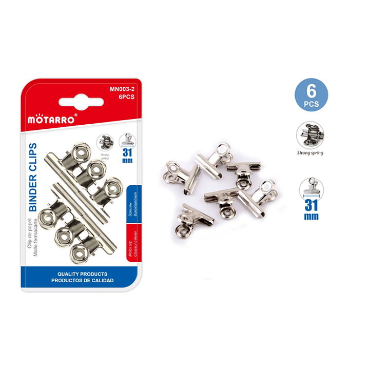 Clip De Papel 31Mm 6Pcs 1