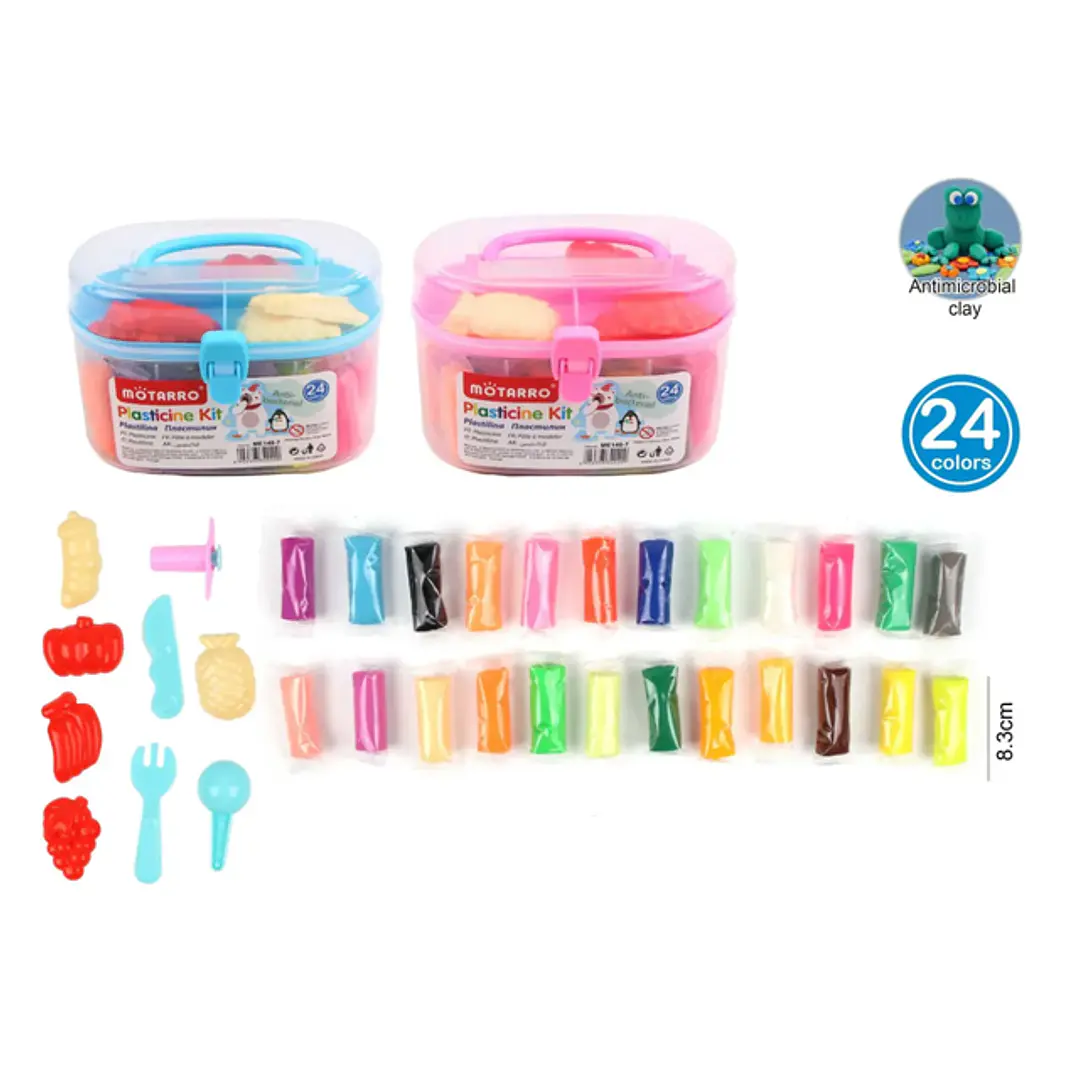 Plasticinas En Balde Cuadrada Grande 8.3Cm 24Colores 1