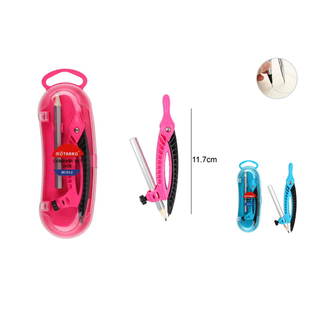 Set Compass Fuccia/ Azul 11,7cm 1