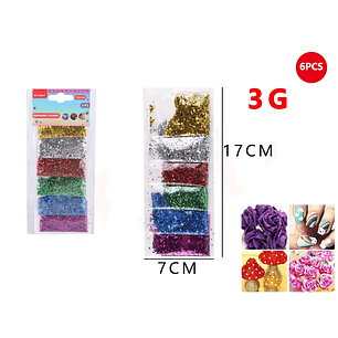 Set Purpurina Glitter Tradicional 6Pcs