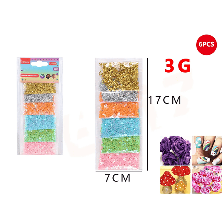 Lentejuela formas 6pcs 1