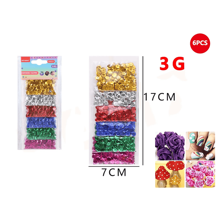 Lentejuela Colores set 6pcs 1