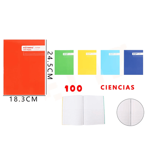 Cuaderno College Ciencias 24.5*18.3 100Hojas