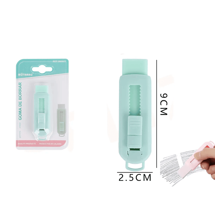 Goma de Borrar Stick Verde Pastel 2.5*9cm 1