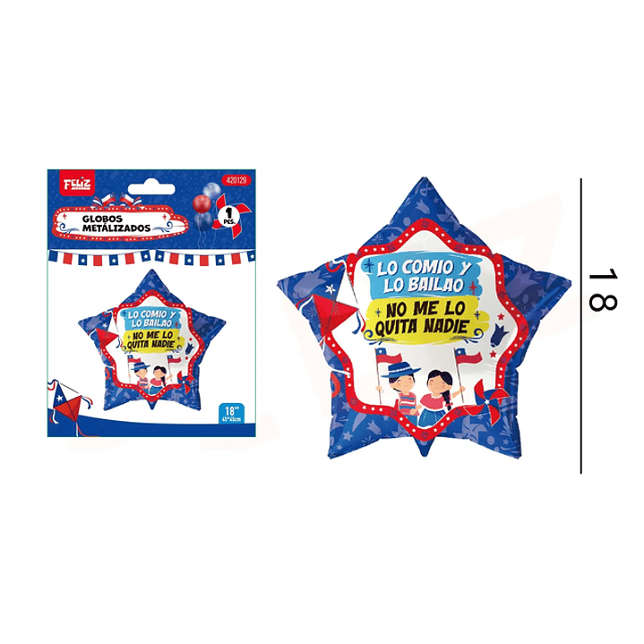Globo Metalizado Frase Fiestas Patrias 18 1