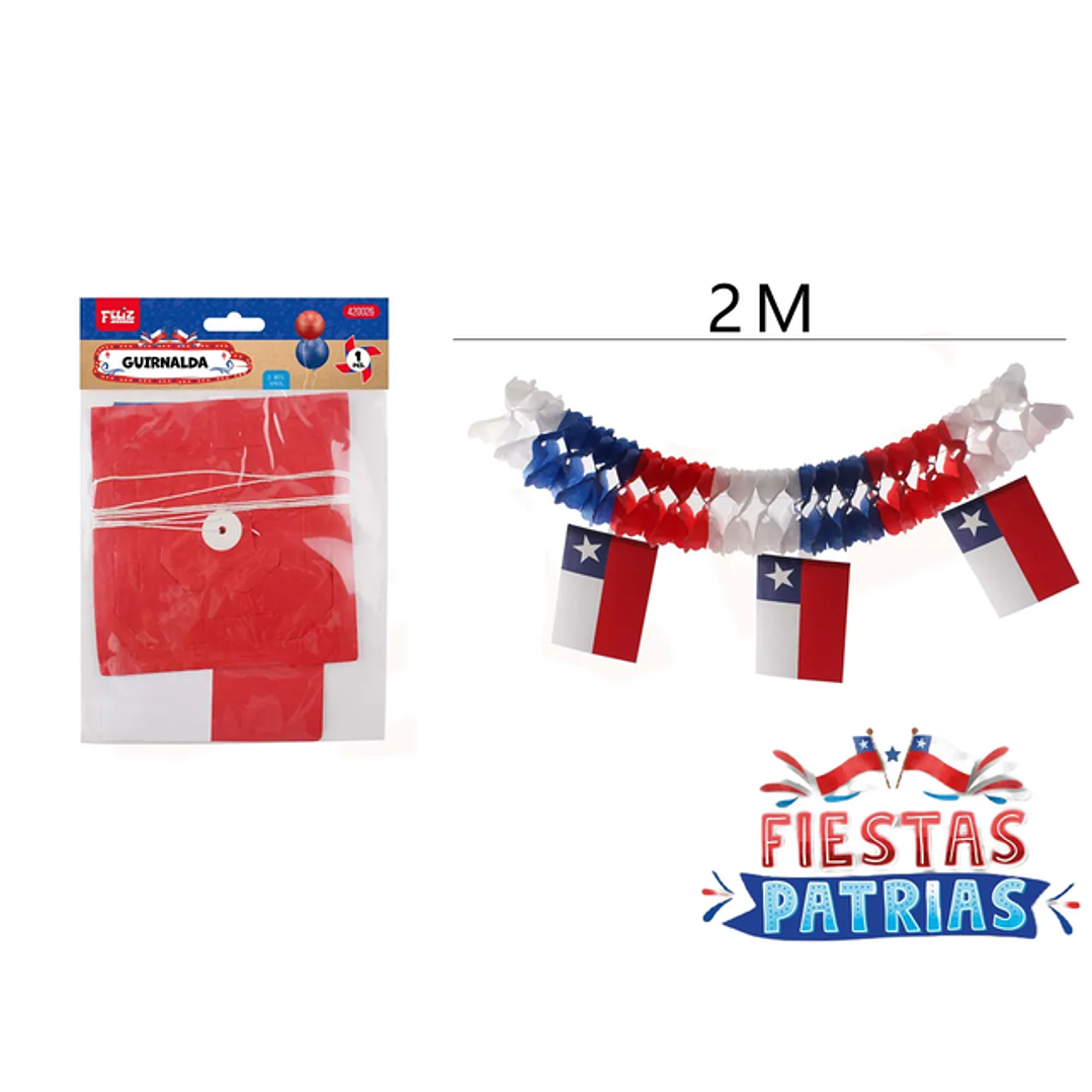 Guirnalda Con Banderas Fiestas Patrias 2M 1