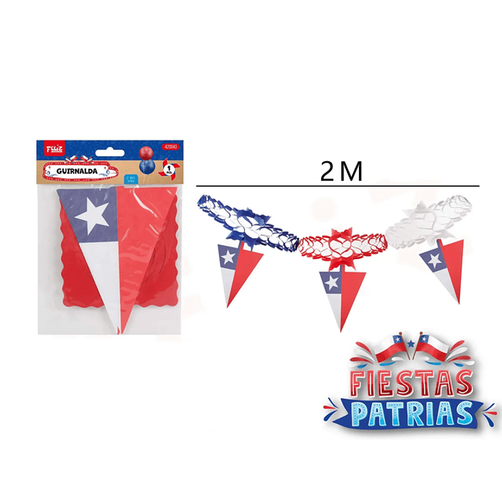 Guirnalda Bandera Triangular Fiestas Patrias 2M 1