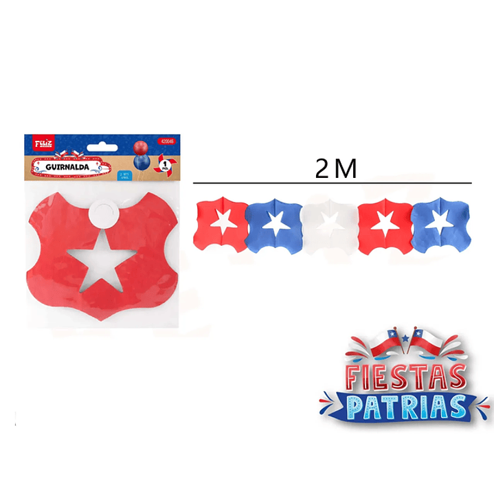 Guirnalda Escudo Tricolor Fiestas Patrias 2M 1 1