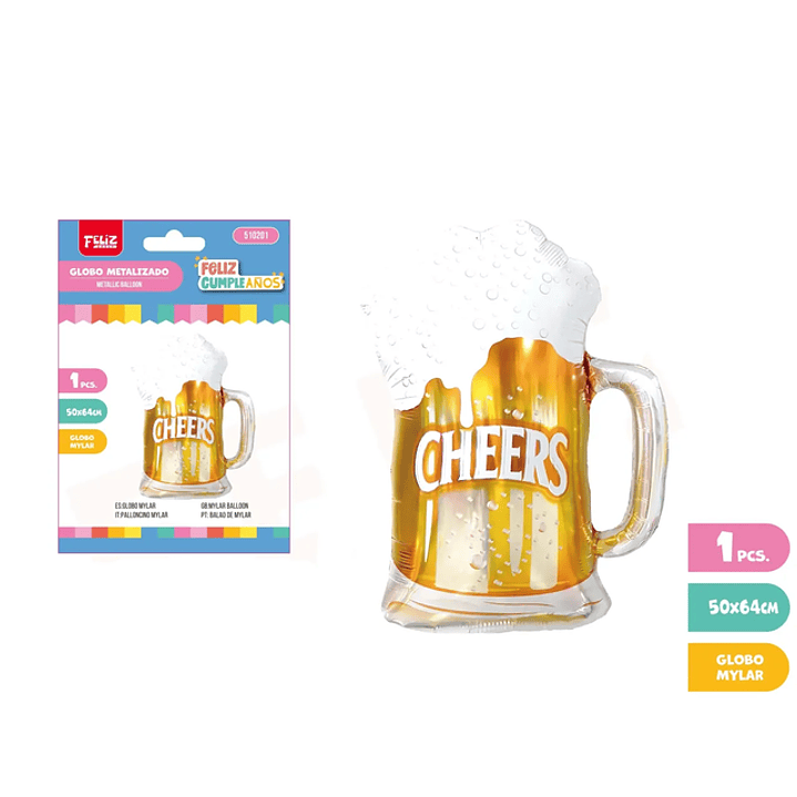 Globo Metalizado de Cerveza 50*64cm 1