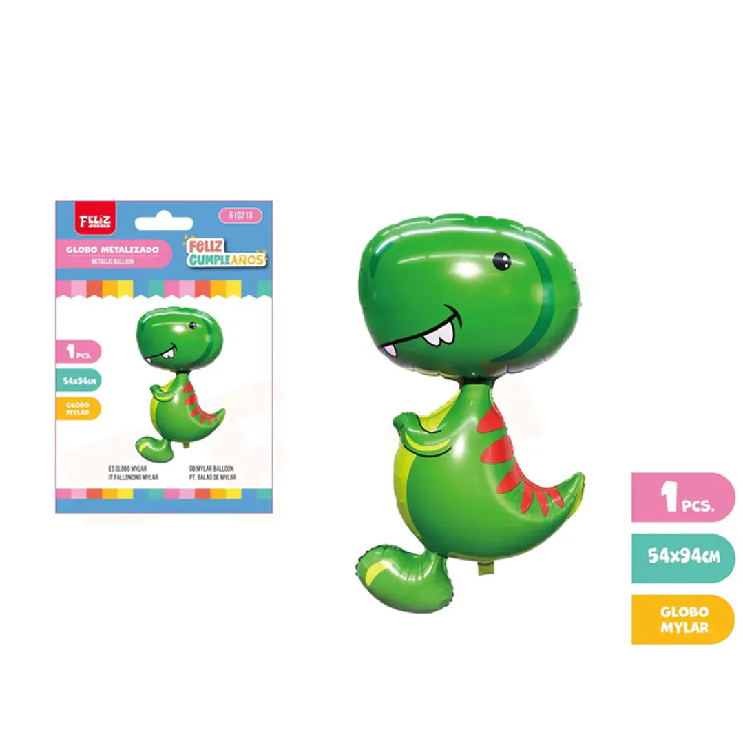 Globo Metalizado de Dinosaurio 54x94cm 1
