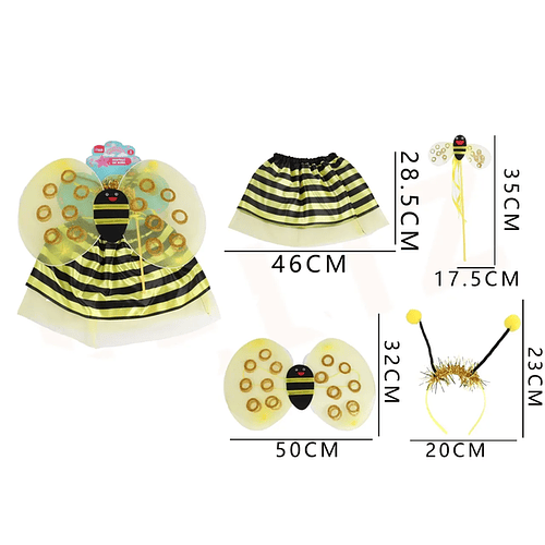 Disfraz de Abeja amarilla con detalles 4pcs