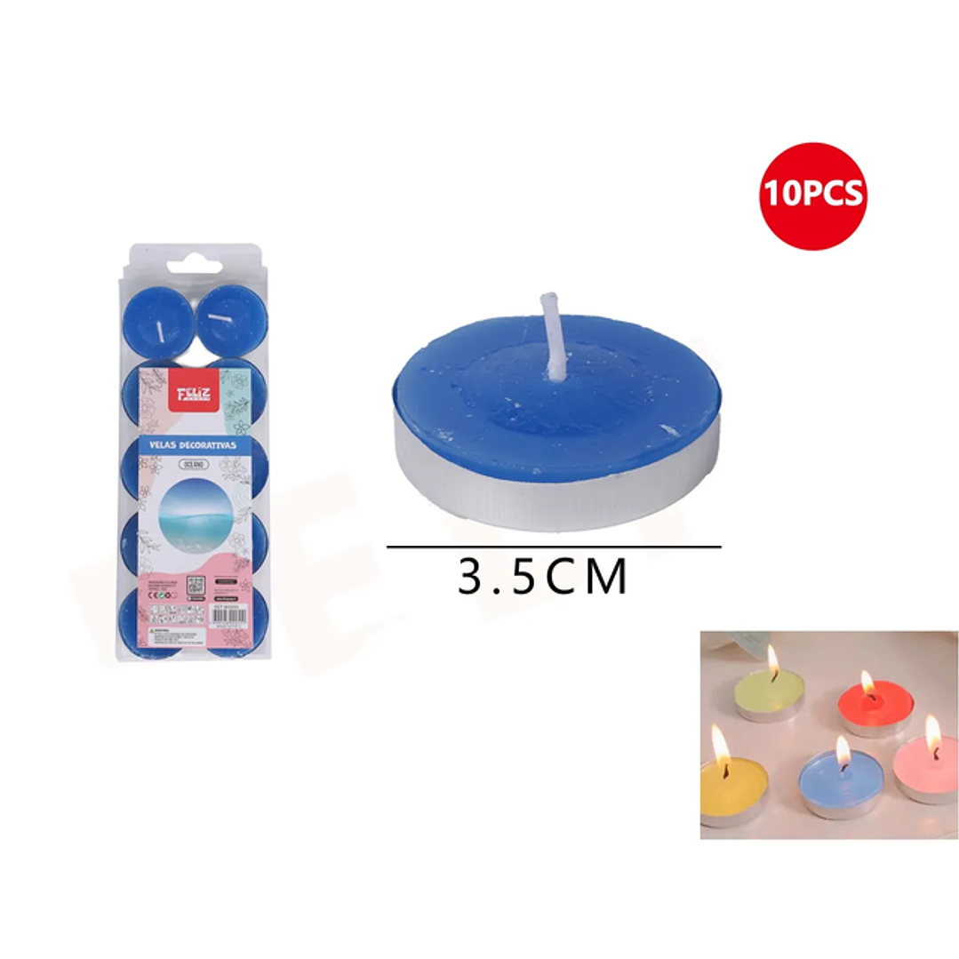 Velas decorativas Oceano 3.5cm 10pcs 1
