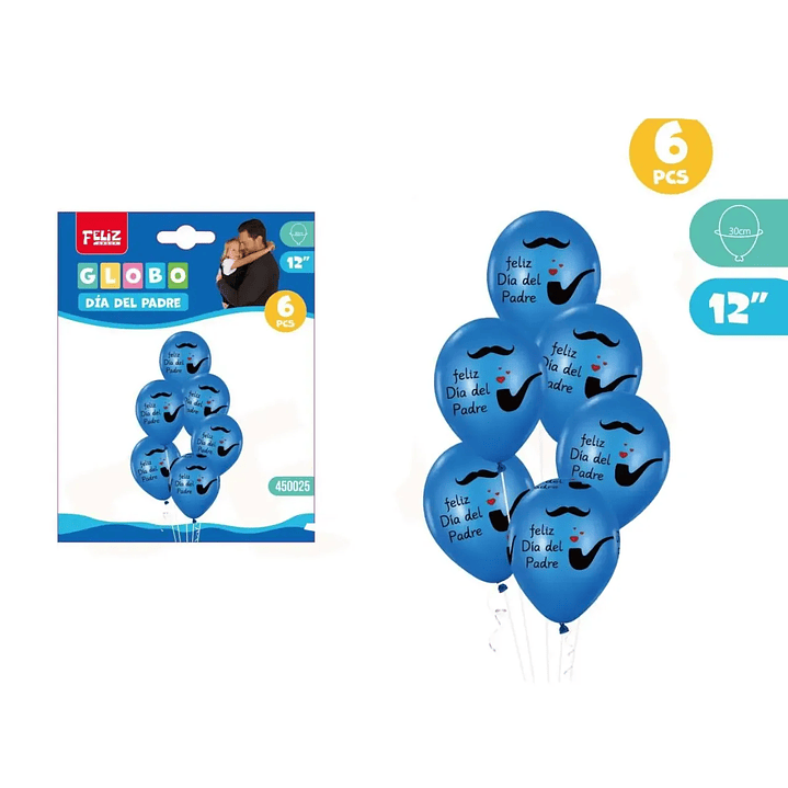 Set Globos Feliz Del Padre Bigote 6Pcs 1