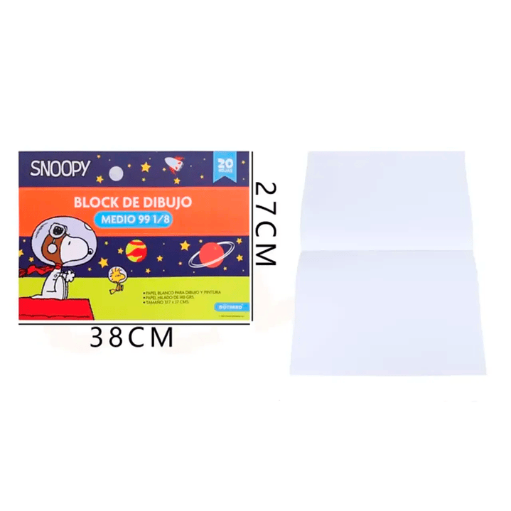 Block de dibujo Medio 99 1/8 Snoopy Space 20Hjs 1