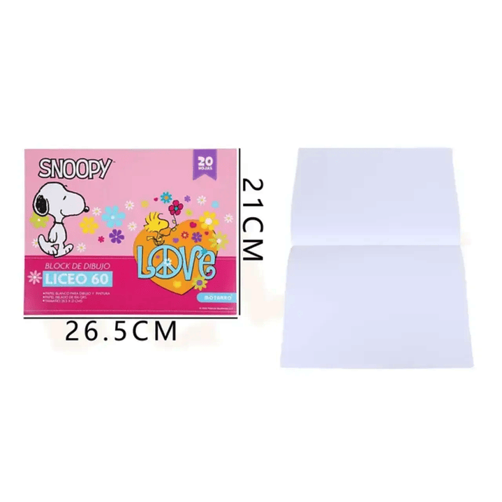 Block de dibujo Liceo 60 Snoopy Love 20Hjs 1