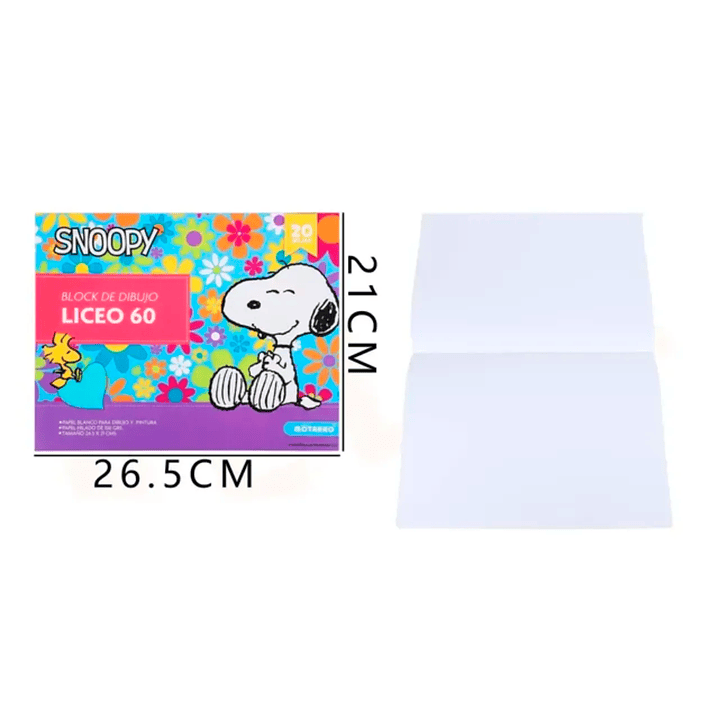 Block de dibujo Liceo 60 Snoopy Flowers 20Hjs 1